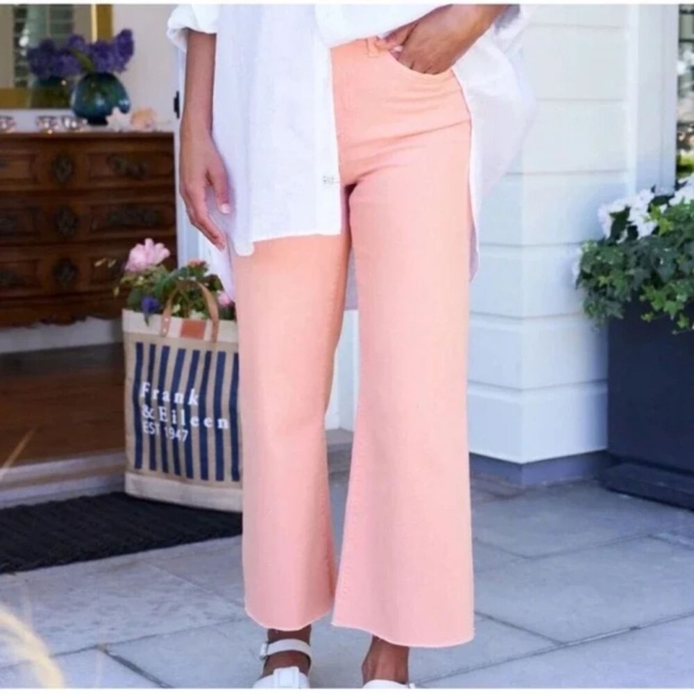 Frank & Eileen Galway wide leg stretch Womens Pink Jeans pants taffy size 31 NWT